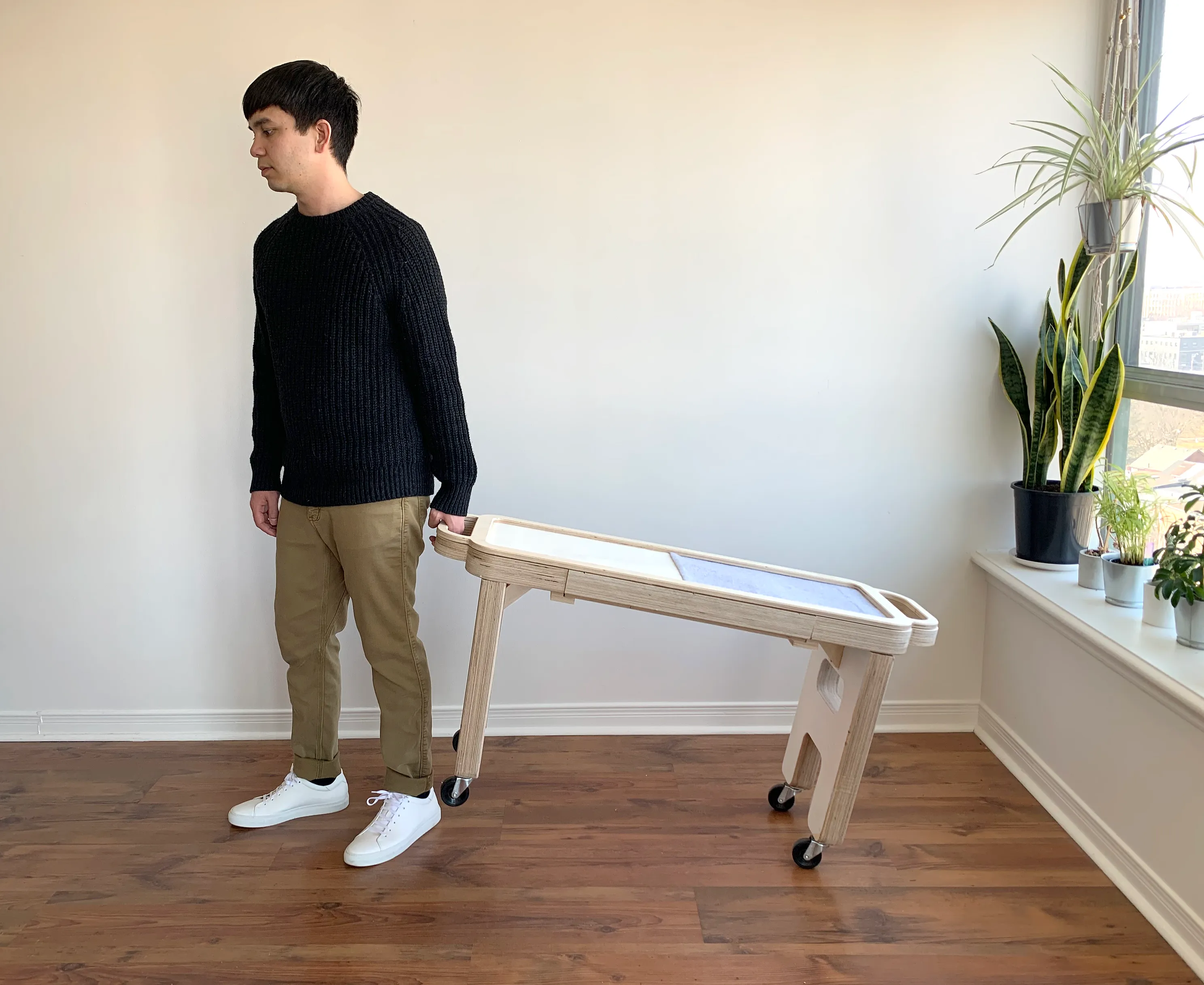 The wheels offer the ability to move the benches with little effort